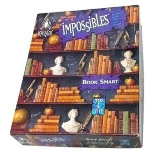 Vintage1998 Jig Saw Puzzle Bepuzzled Impossibles Series "Book Smart" 750 Pieces